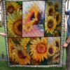 Blooming Sunflower Quilt Blanket  Quilt
